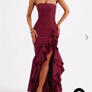 ANGELINA MAXI DRESS - BURGUNDY
